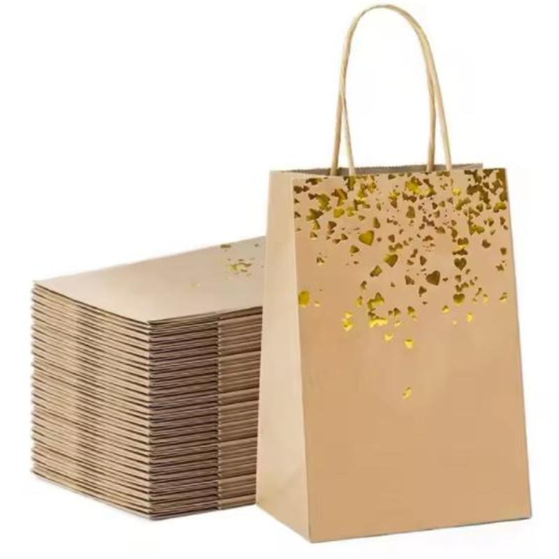 Genbrug miljøvenlig Kraft -papirpose til gave eller tøjpakning