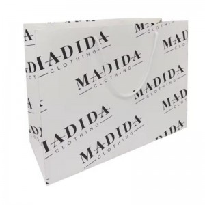 Engros brugerdefineret trykt logo bedste pris shopping detail små store luksuspapirposer med dit eget logo