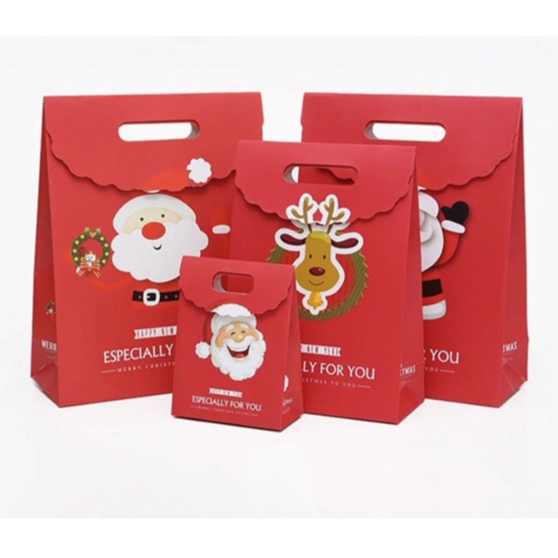Brugerdefineret udskrivning Gaveposer Julepakspapirpose Fremstilling af coated luksusferieferie Packaging Bag