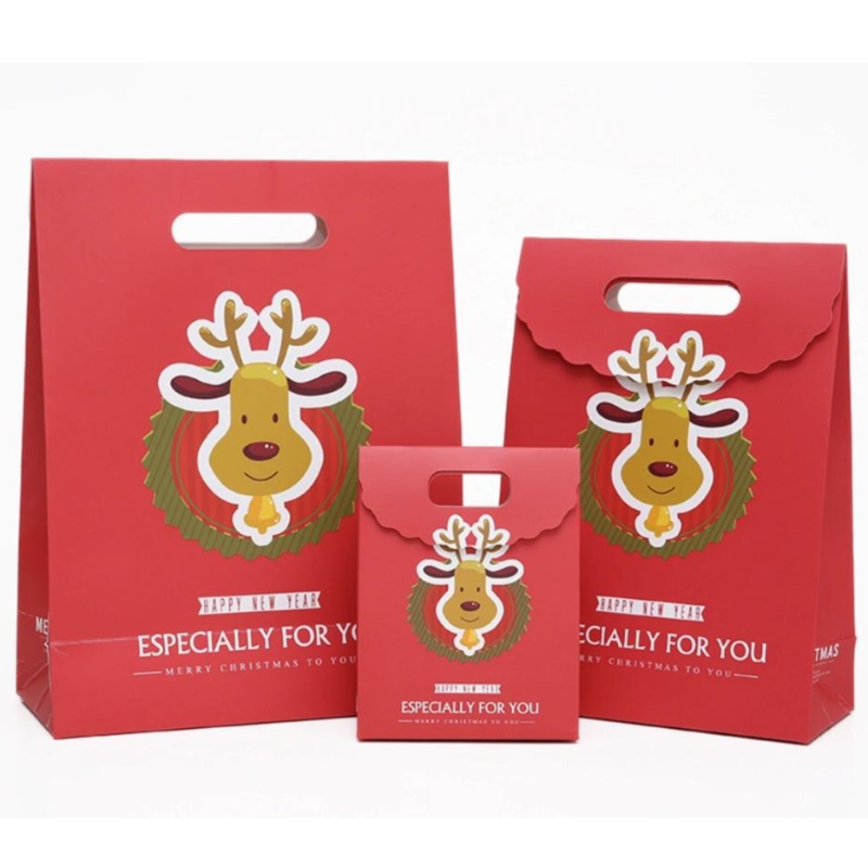 Brugerdefineret udskrivning Gaveposer Julepakspapirpose Fremstilling af coated luksusferieferie Packaging Bag