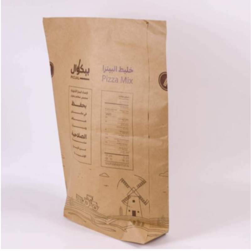 Miljøvenlig 2 kg 25 kg 30 kg brugerdefineret majsbrødmel emballage taske papirposer med dit eget logo genanvendeligt