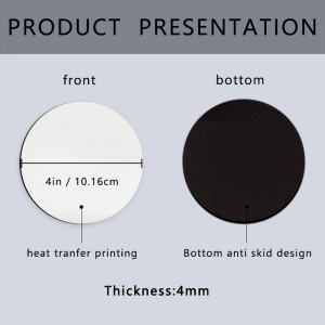 Sublimering Coasters Blanks Neoprene Square Round Coasters for Drinks Car Coasters Sublimering Blank