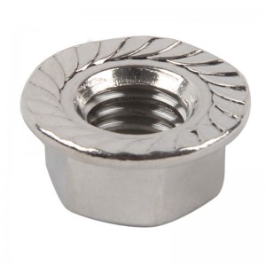 sekskantflangemøtrik med takker