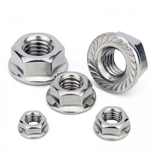 sekskantflangemøtrik med takker