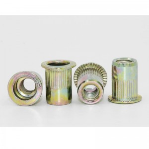 zink-farvet forsænket hovednittet møtrik