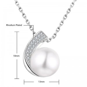 Hongde 925 Sterling Sølv med Diamanter og Perler Ring&Halskæde Customized Halskæde Ring Sæt