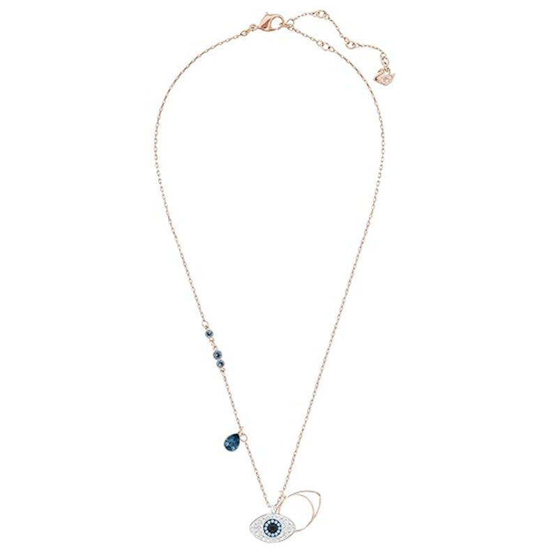 Radiant Guardian Evil Eye Pendant halskæde med blå zirkon accenter et symbol på elegance, beskyttelse og tidløs stil
