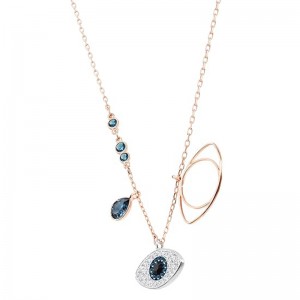 Radiant Guardian Evil Eye Pendant halskæde med blå zirkon accenter et symbol på elegance, beskyttelse og tidløs stil