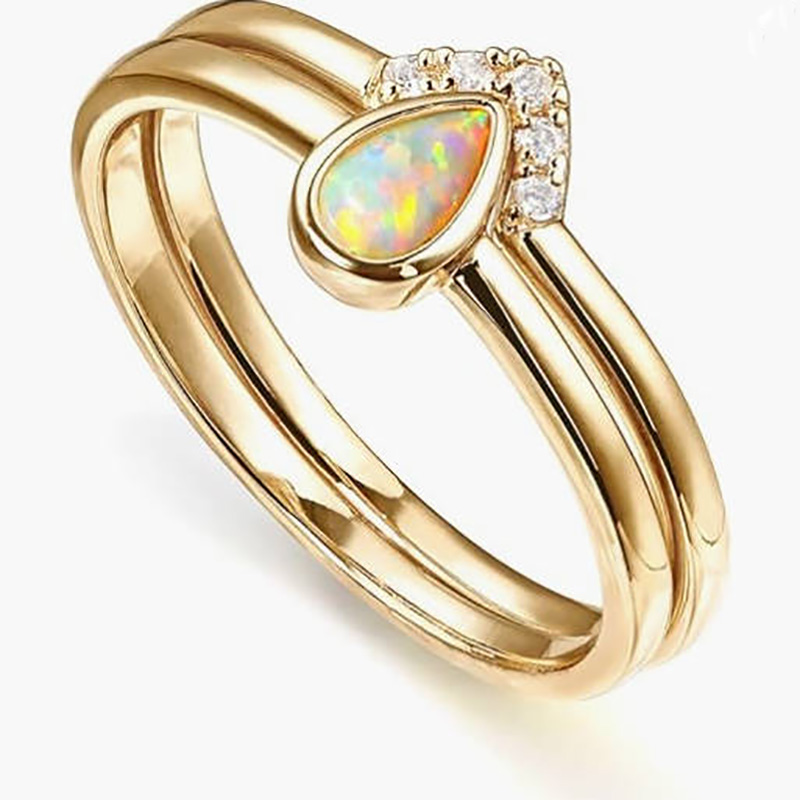 Elegant 18k guld-Udpladet stabelbar tårnopalring sæt med mikro-Pavé Zirconia accenter - Tidløse luksussmykker til kvinder