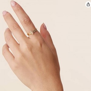 Elegant 18k guld-Udpladet stabelbar tårnopalring sæt med mikro-Pavé Zirconia accenter - Tidløse luksussmykker til kvinder