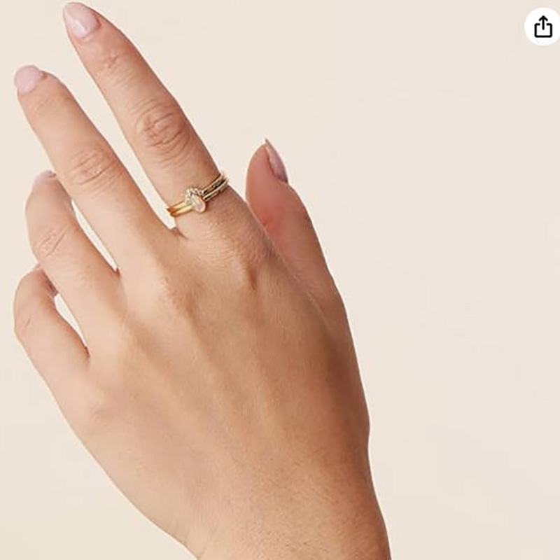Elegant 18k guld-Udpladet stabelbar tårnopalring sæt med mikro-Pavé Zirconia accenter - Tidløse luksussmykker til kvinder