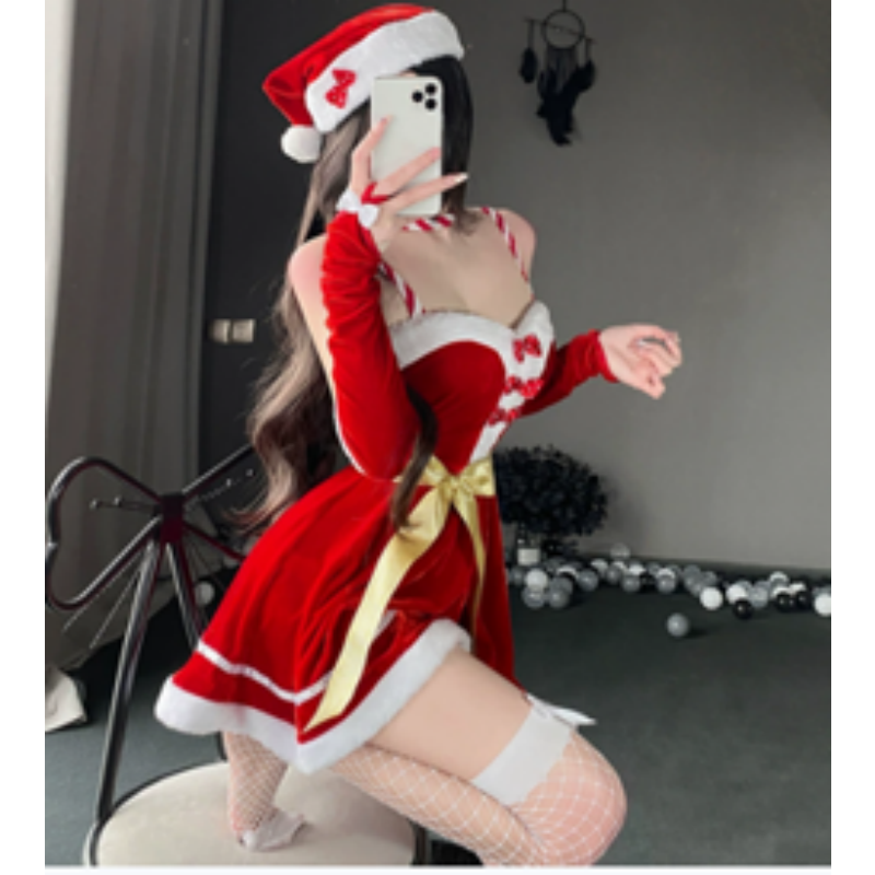 Julekostumer, julekosplay -kjoler, rensdyr-Tema juletrin Performance kostume sæt, julepigeuniformer 141 Pris:$132.99