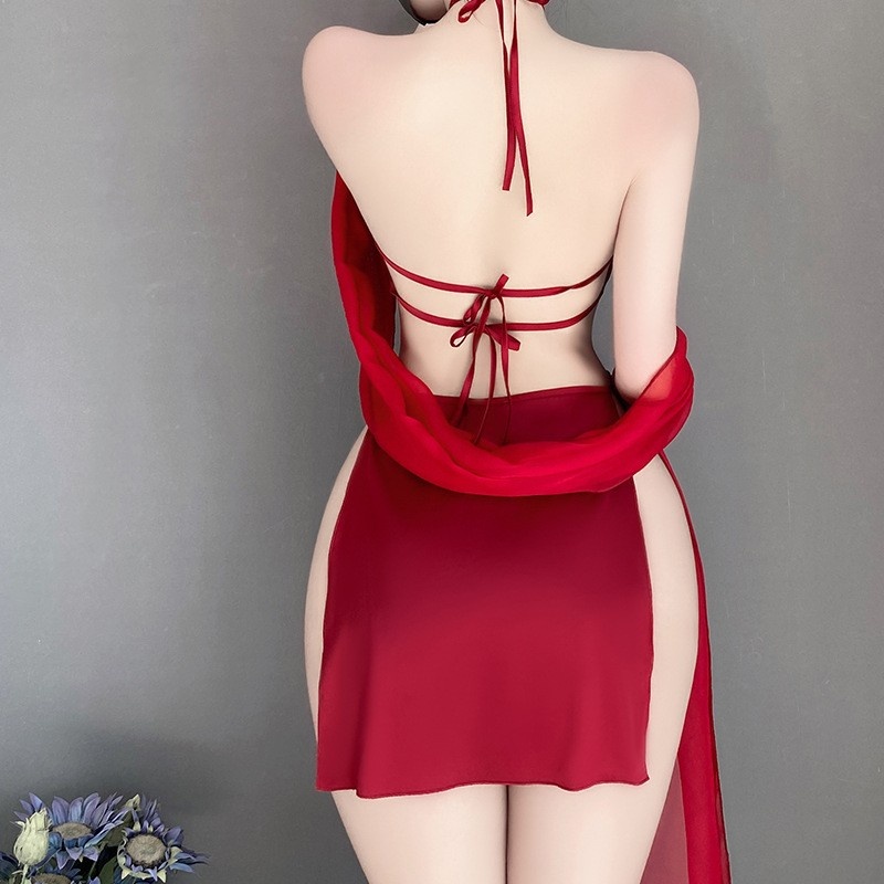 Retro - Style sexet lingeri sæt til kvinder: grime - Hals med slips - op detaljer, delikat broderi, ren - endnu - lokkende stil, hul - ud og rygfri design, i en uniform - Inspireret look 4291Price:$169.99