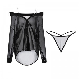 Ny stil plus-Størrelse sexet lingeri. En ren og lokkende se-Gennem chiffon glidekjole med en dyb v-Hals, lav-Klip design og suspension, en del af en ensartet SET2622 -pris:$108.99