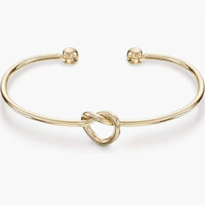 4K guldbelagt for evigt kærlighed knude uendelighed bangle armbånd til kvinder justerbar guld bangle armbånd til kvinder elegant guld-Belagt åben manchetarmbånd med knude design - moderne minimalistiske smykker til daglig slid og specielle lejligheder