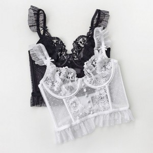 Sexet og ultra-tynd korset-Stil lingeri med fiskebensstruktur. Det\\\'s blonder lingeri med et smukt rygdesign. Det får store bryster til at virke mindre, forhindrer sagging og giver løft. BH\'en er inkluderet i sæt x8610pris:$139.99
