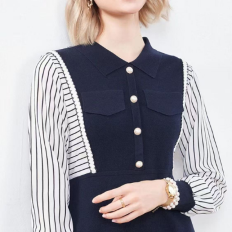 Tidligt efterår lille omvendt krave strik halv cardigan