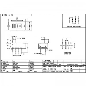 Slide switch SS23F06 Custom-lavet dobbelt-Række 6-Pin lodret støvsugerhårtørrer glidende switch