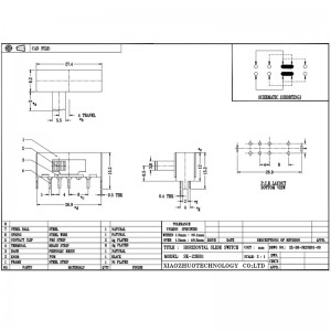 Slide switch SK23H01 Lille bipolar tre-Placer to-Række otte-Pin vandret side-Træk 2P3T Slide Switch