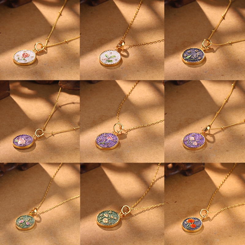 Metal blomster smykkesæt