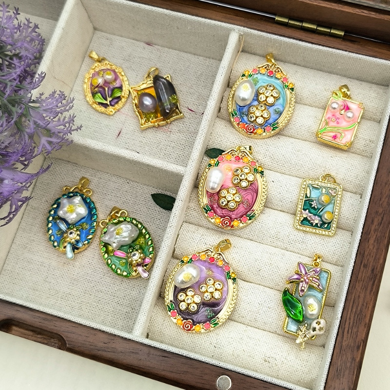 Vintage Oil Maleri vedhæng